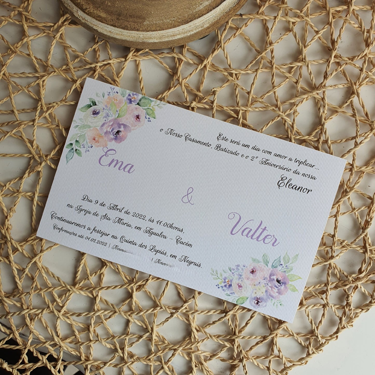 Convite Lavanda Ema & Valter