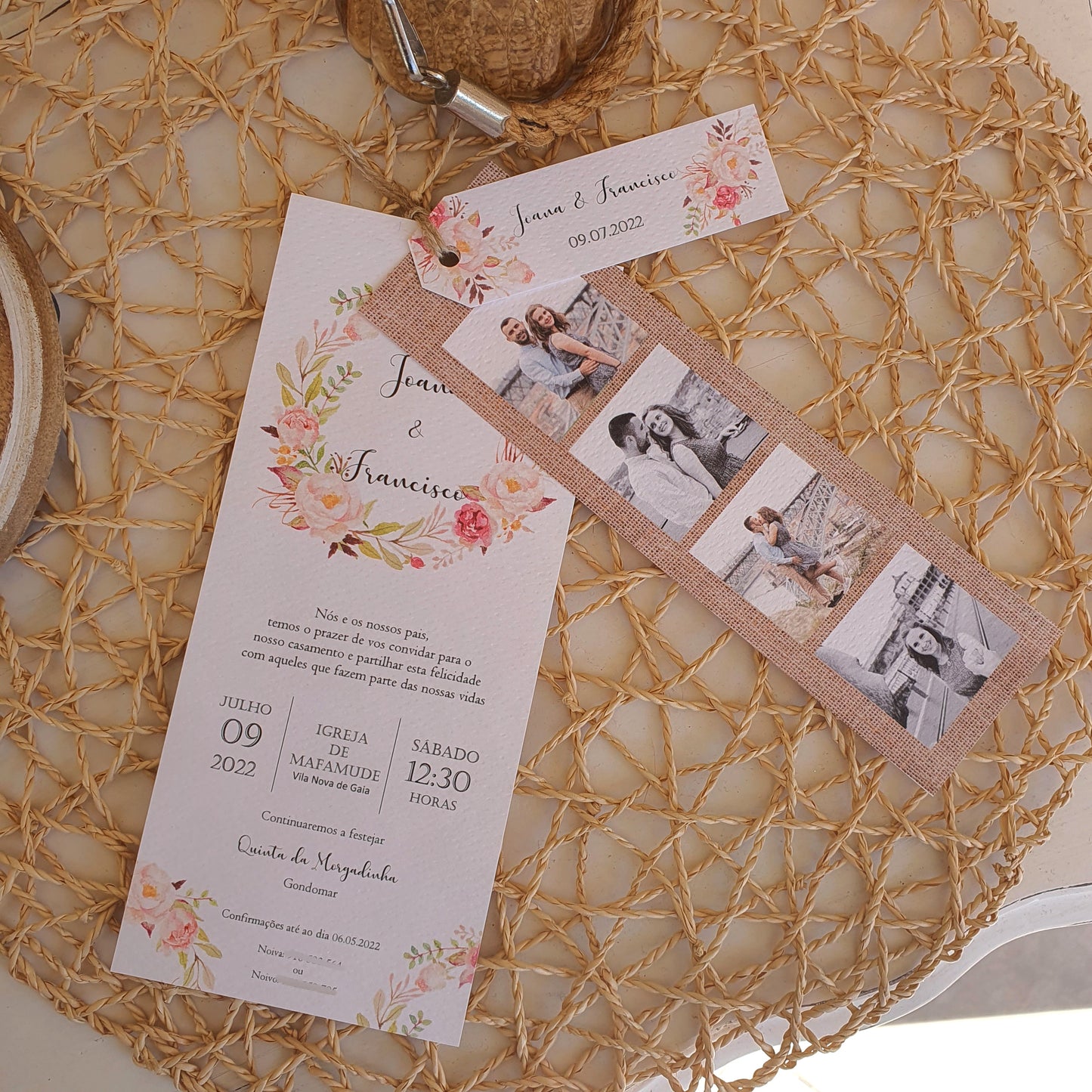 Convite polaroid floral vintage 2018