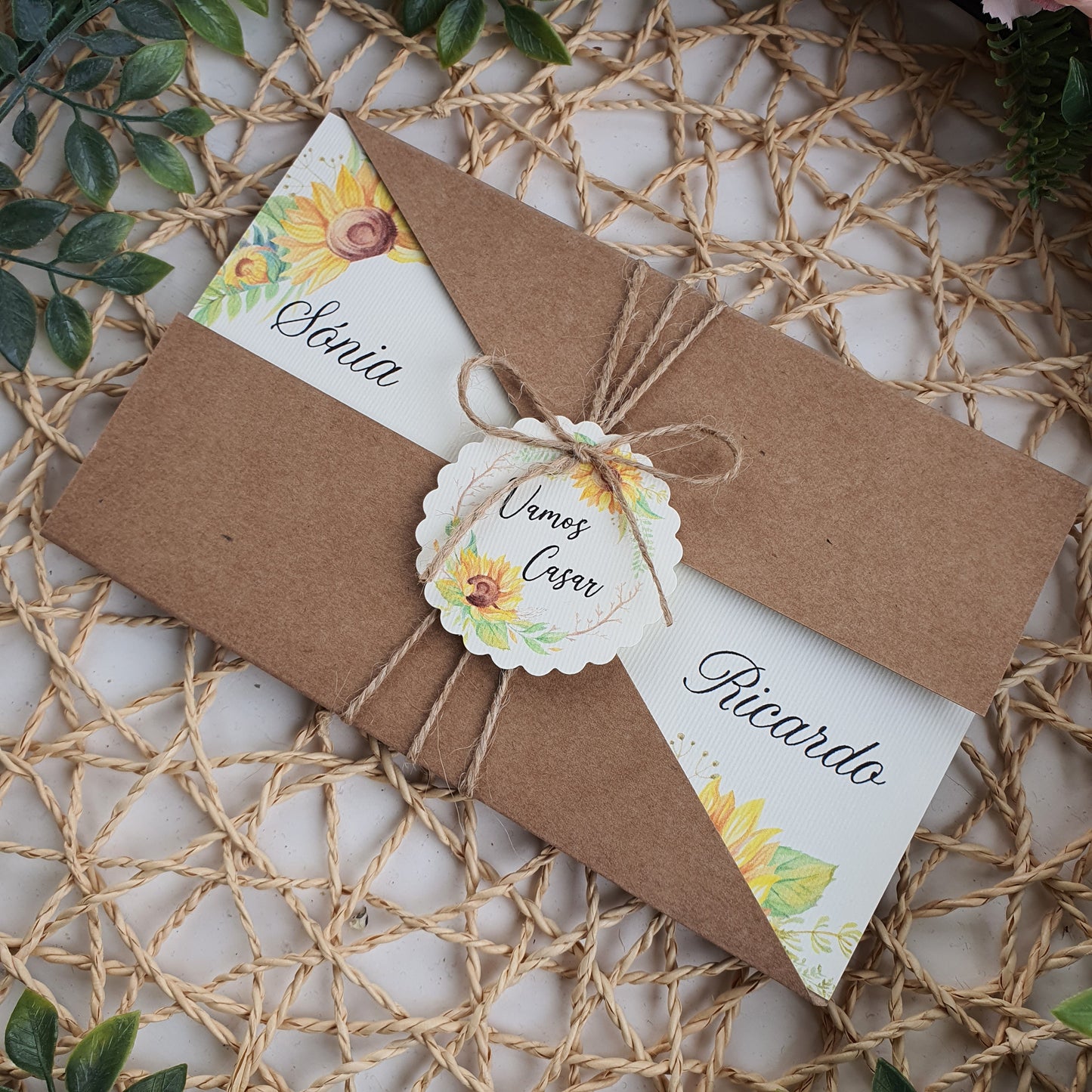 Rustic sunflowers invitation