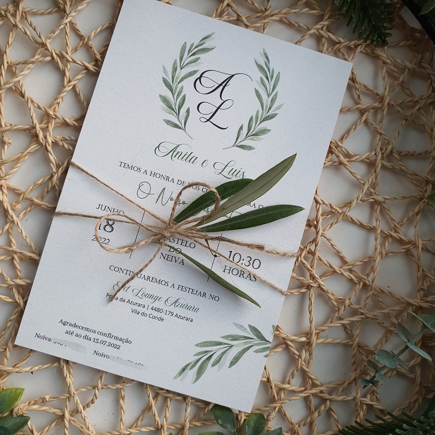 Convite oliveira Anita & Luís