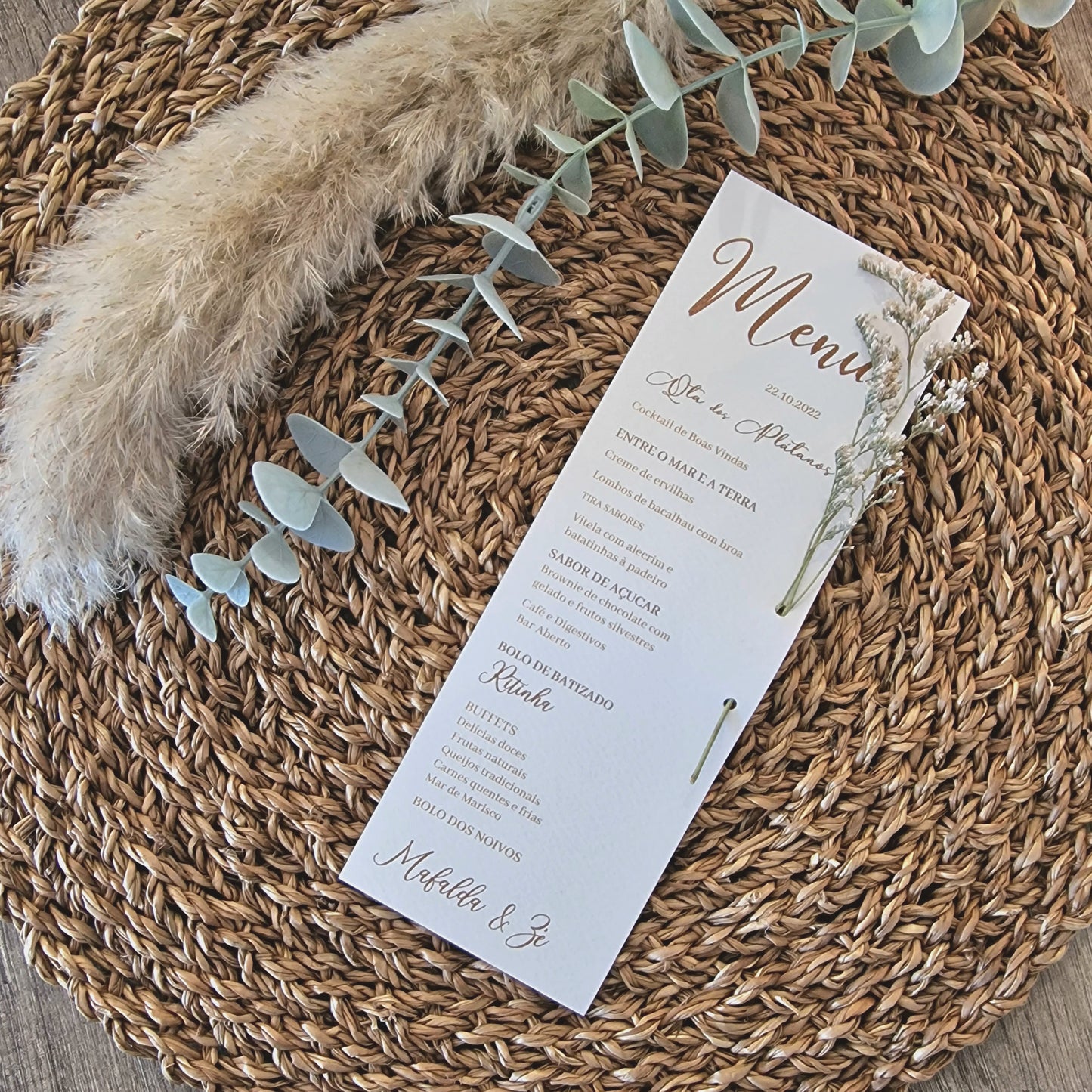 Ementa vintage flor seca
