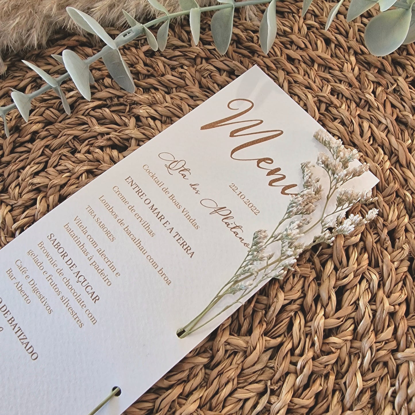 Ementa vintage flor seca