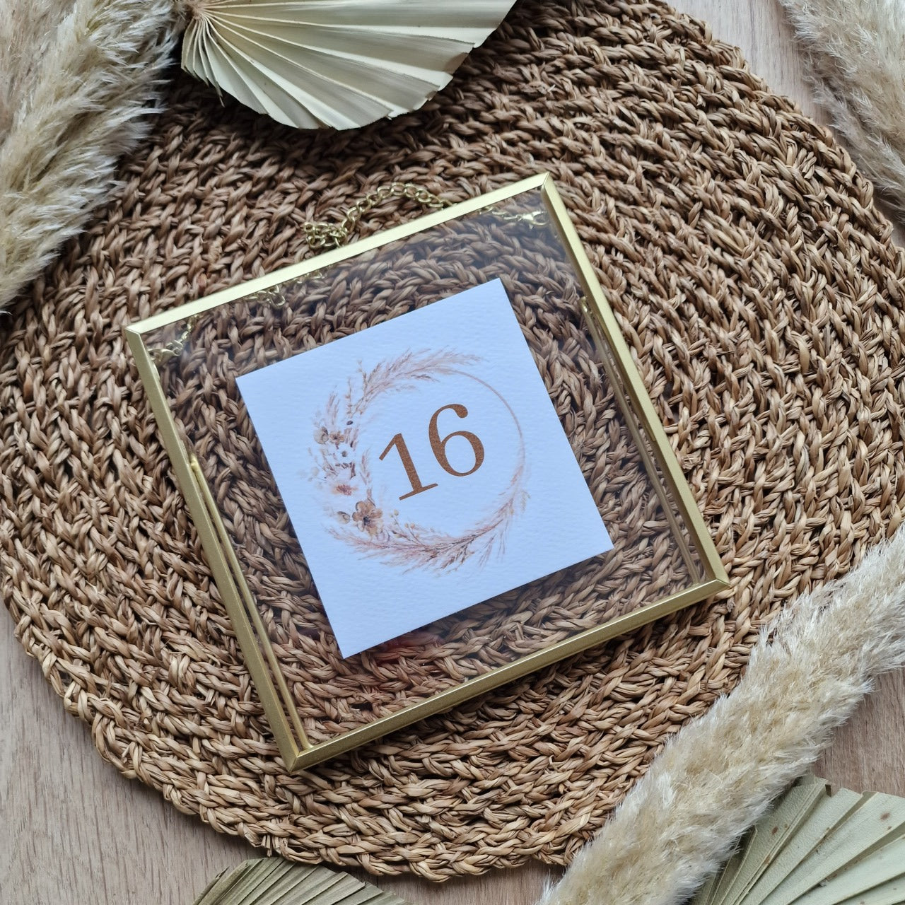 Marcador de mesa pampas and blush