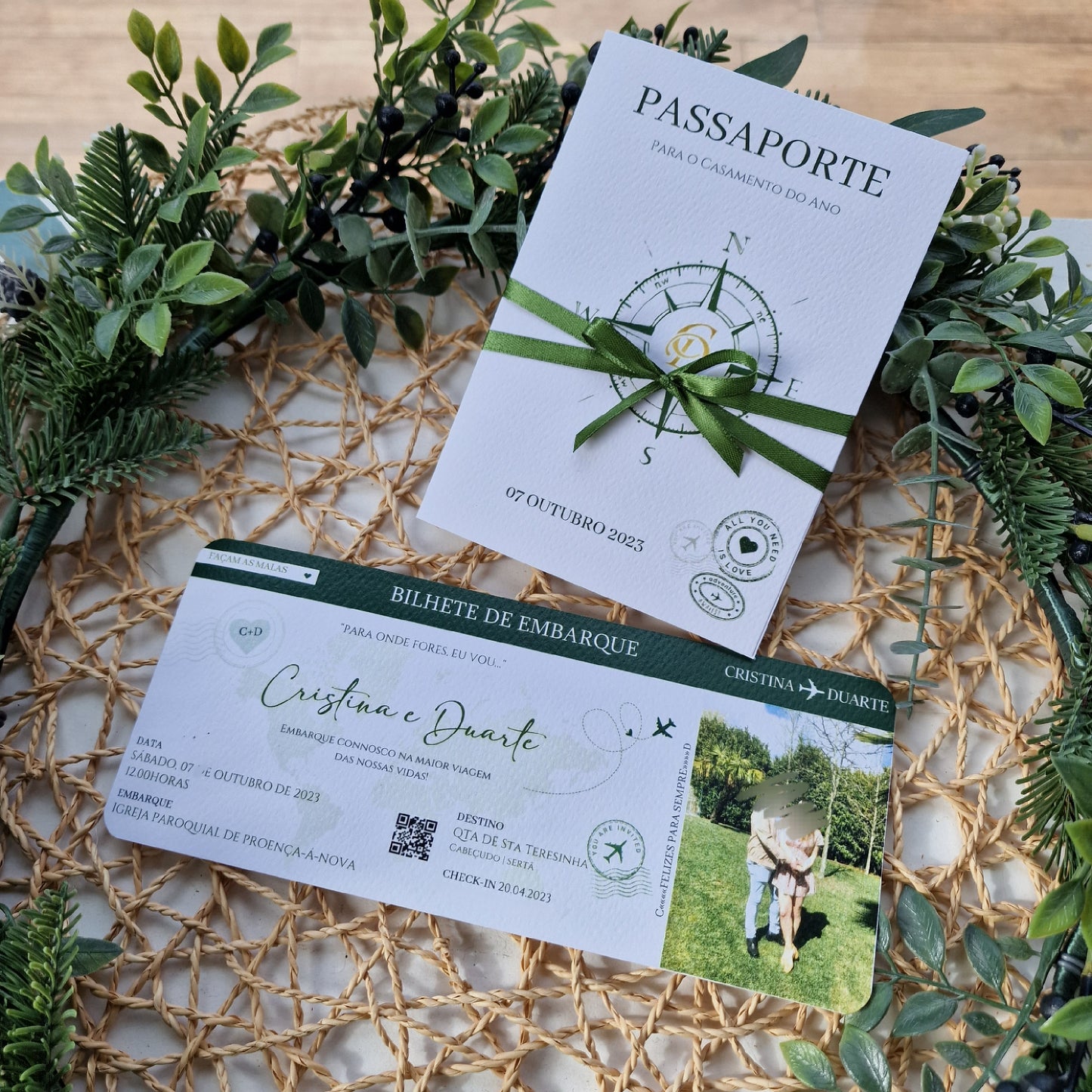 Green travel invitation for two