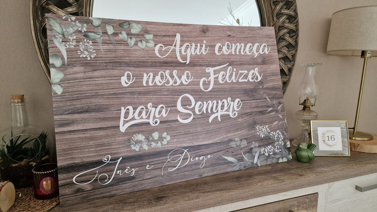 Placa de boas vindas verdes Rita