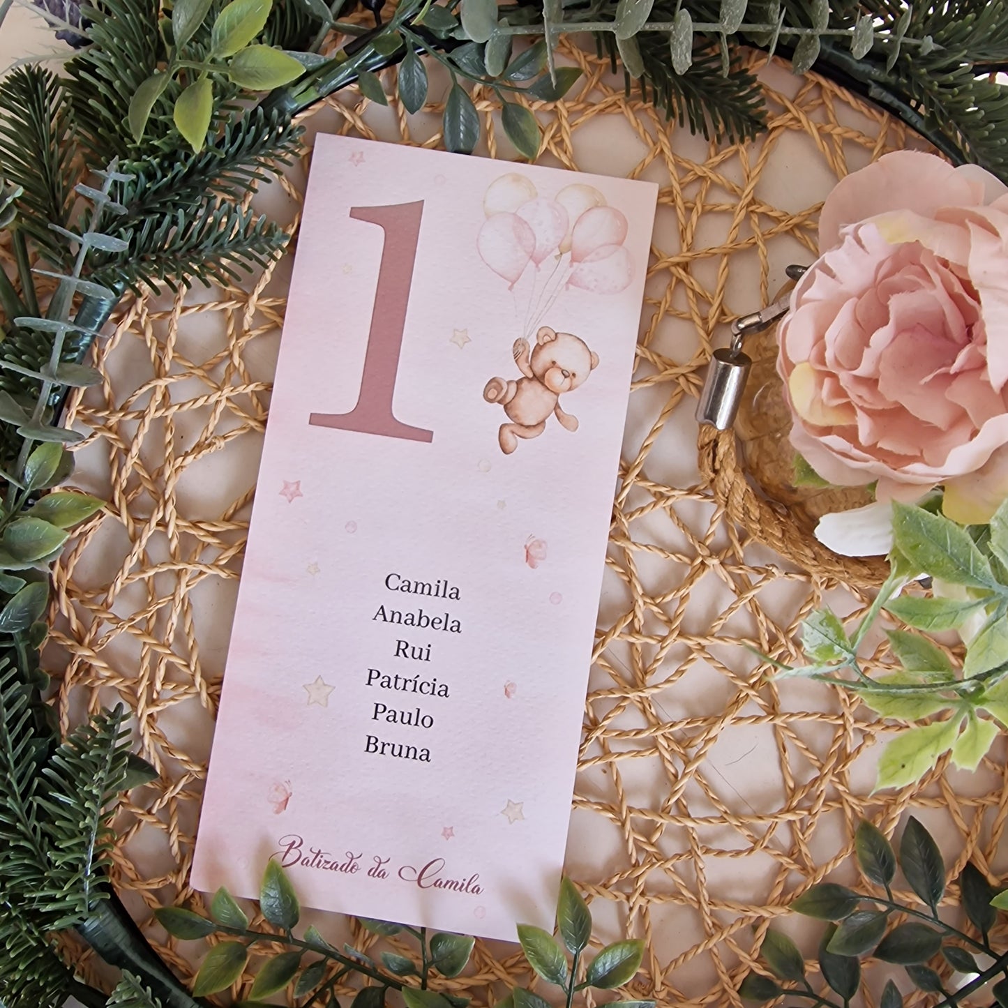 Placas para placar da coleção ursinhos rosa