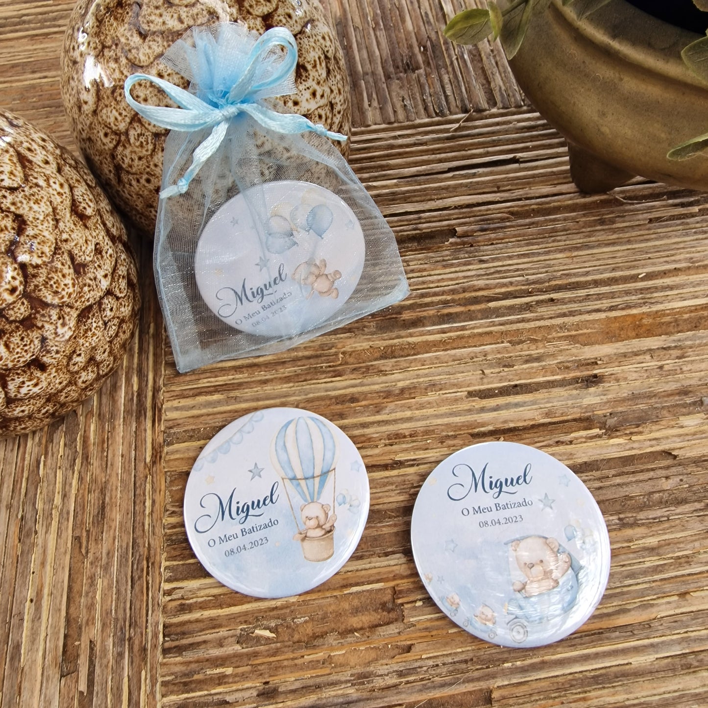 Blue teddy bear magnet