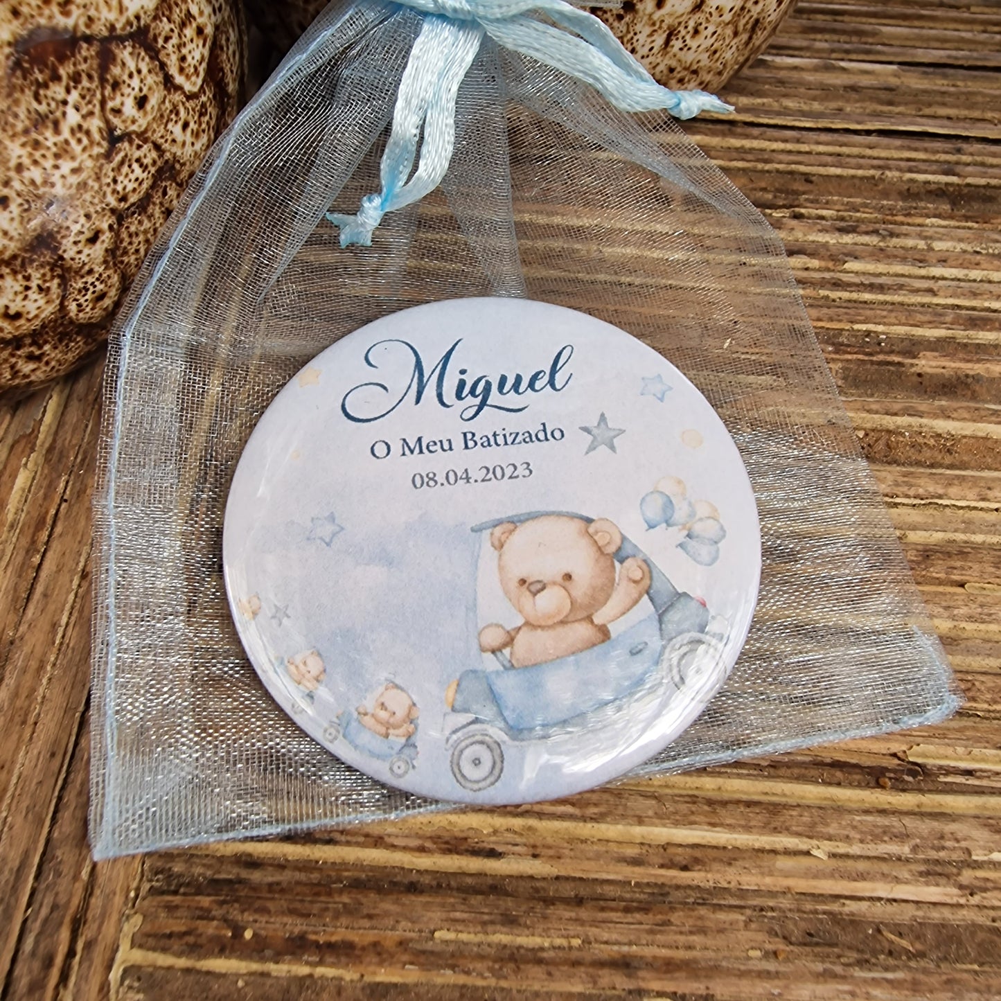 Blue teddy bear magnet