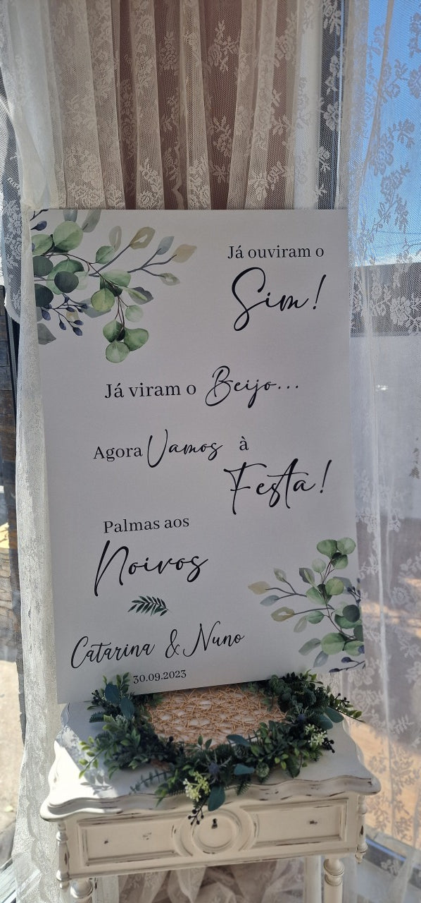 Placa de boas vindas verdes Rita "Já viram o SIM"