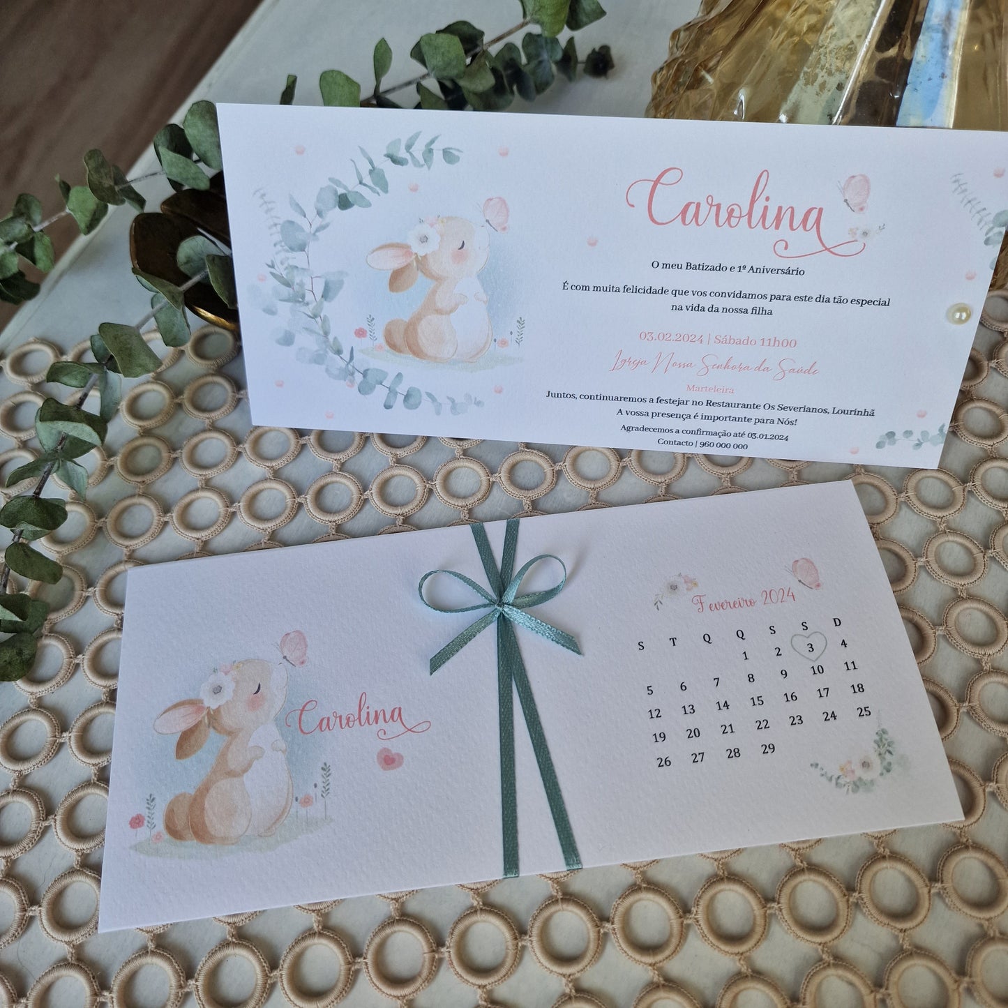 Invitation de lapin de Caroline