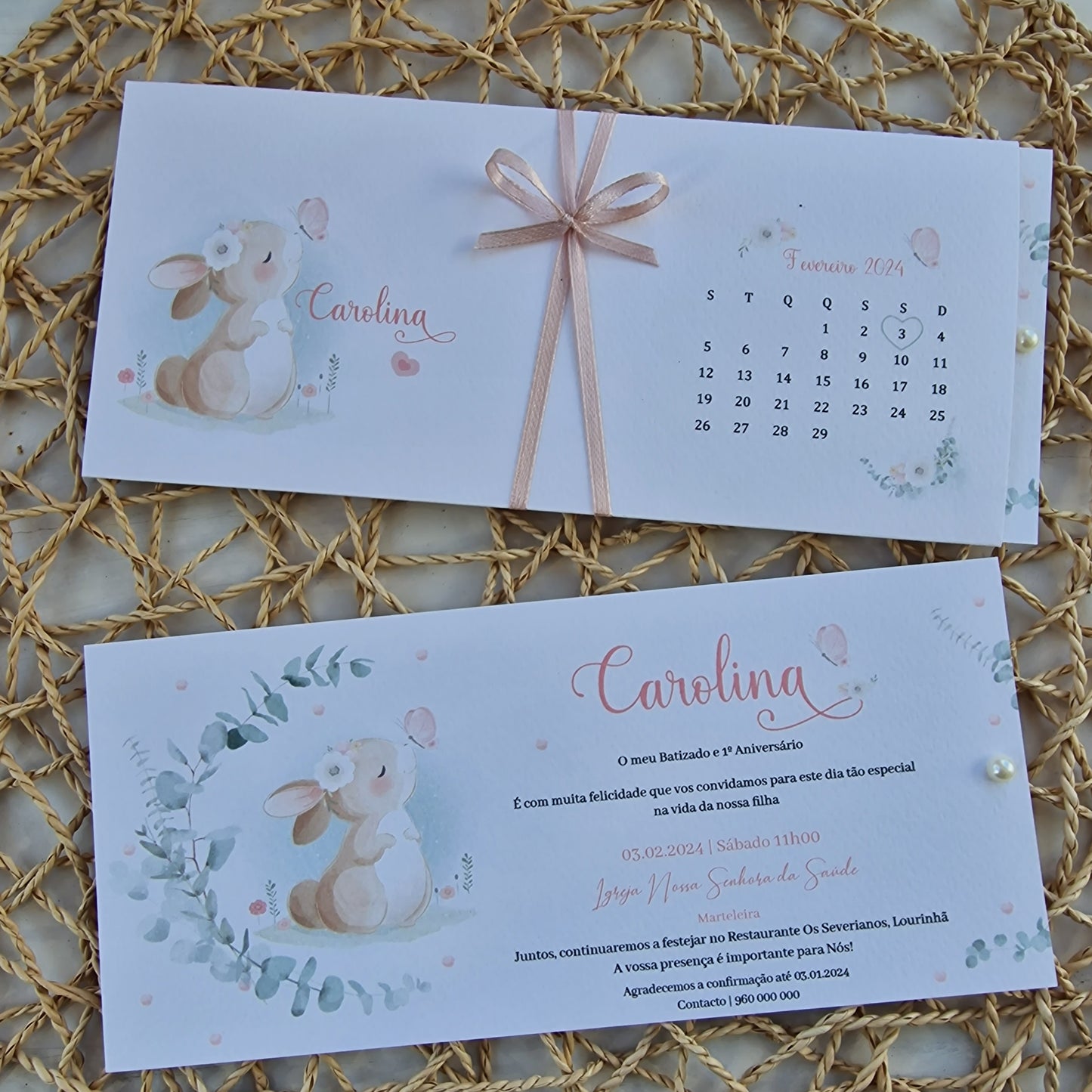 Invitation de lapin de Caroline
