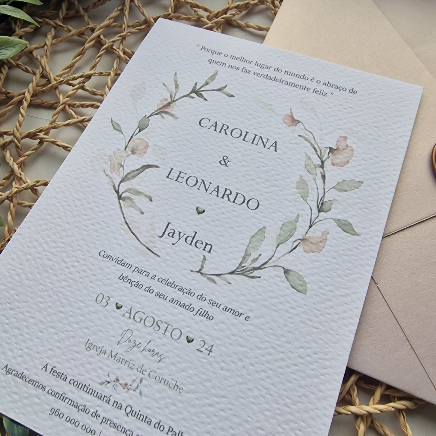 Douro Carolina & Leonardo et Jayden Invitation