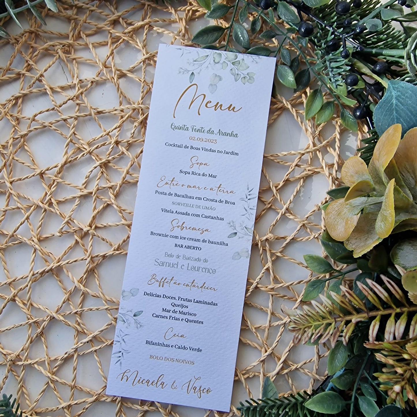 Menu vert eucalyptus