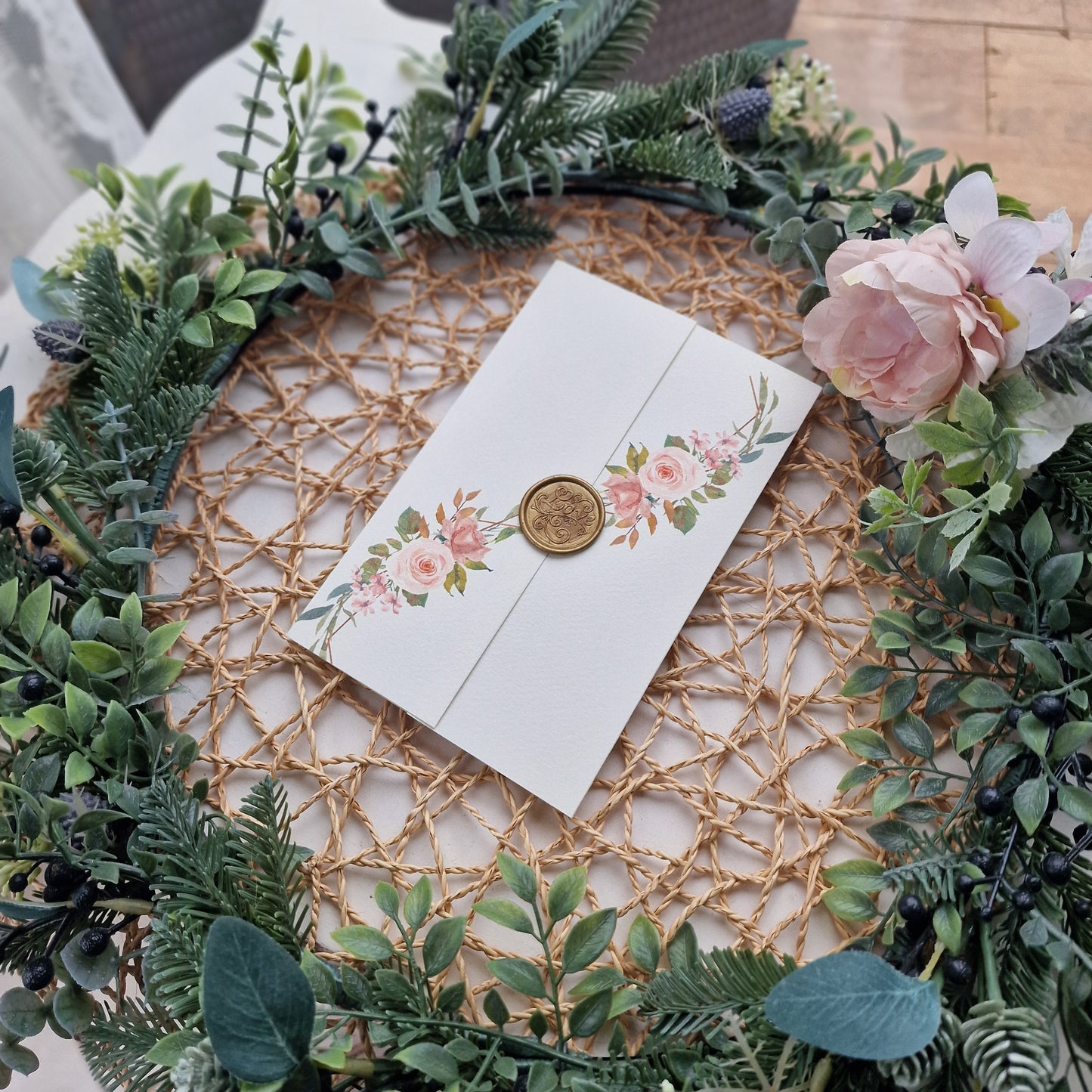 Convite flores da Mel casamento e batizado
