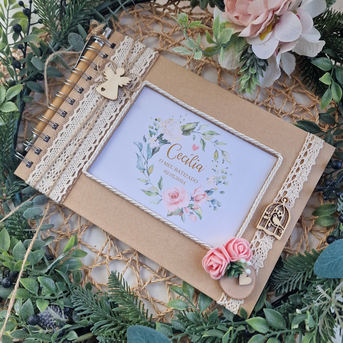Livre de dédicace rustique Flores da Bárbara