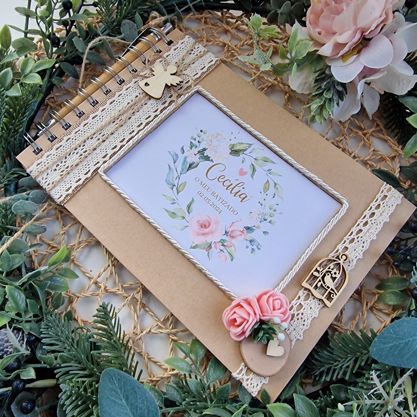Livre de dédicace rustique Flores da Bárbara