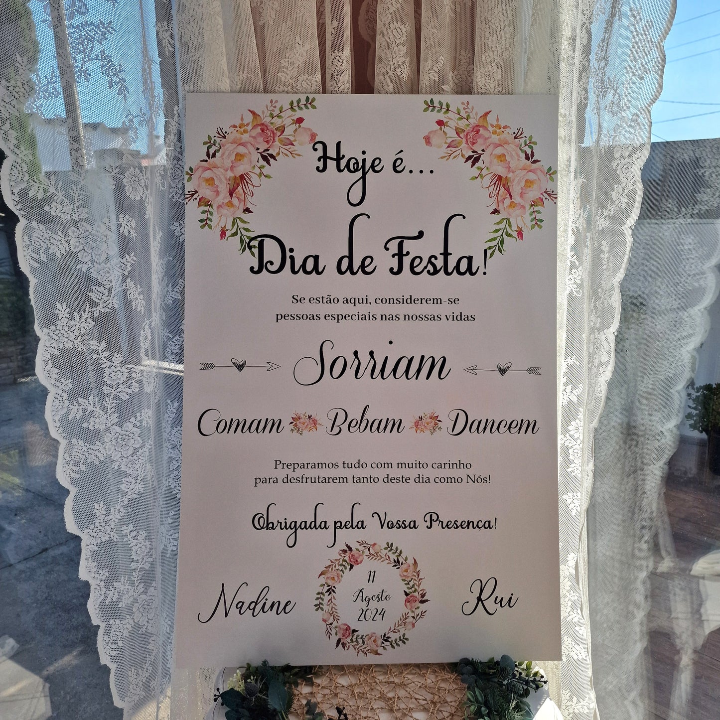 Placa de boas vindas Vintage 2018 Hoje é...