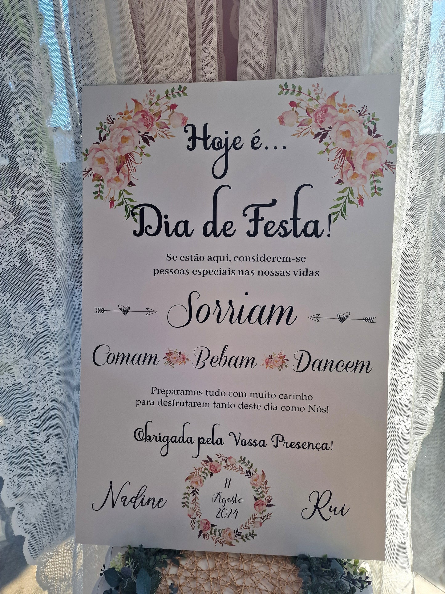 Placa de boas vindas Vintage 2018 Hoje é...