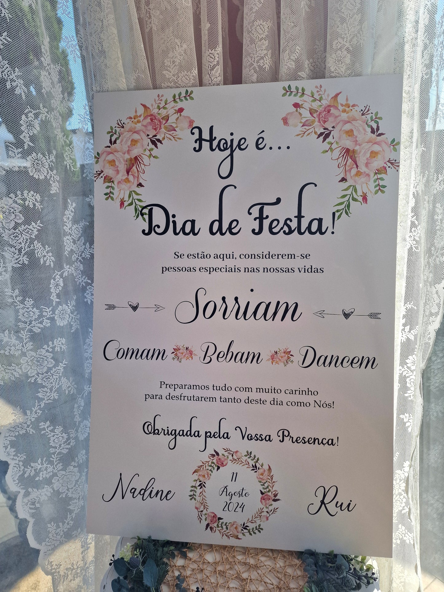 Placa de boas vindas Vintage 2018 Hoje é...