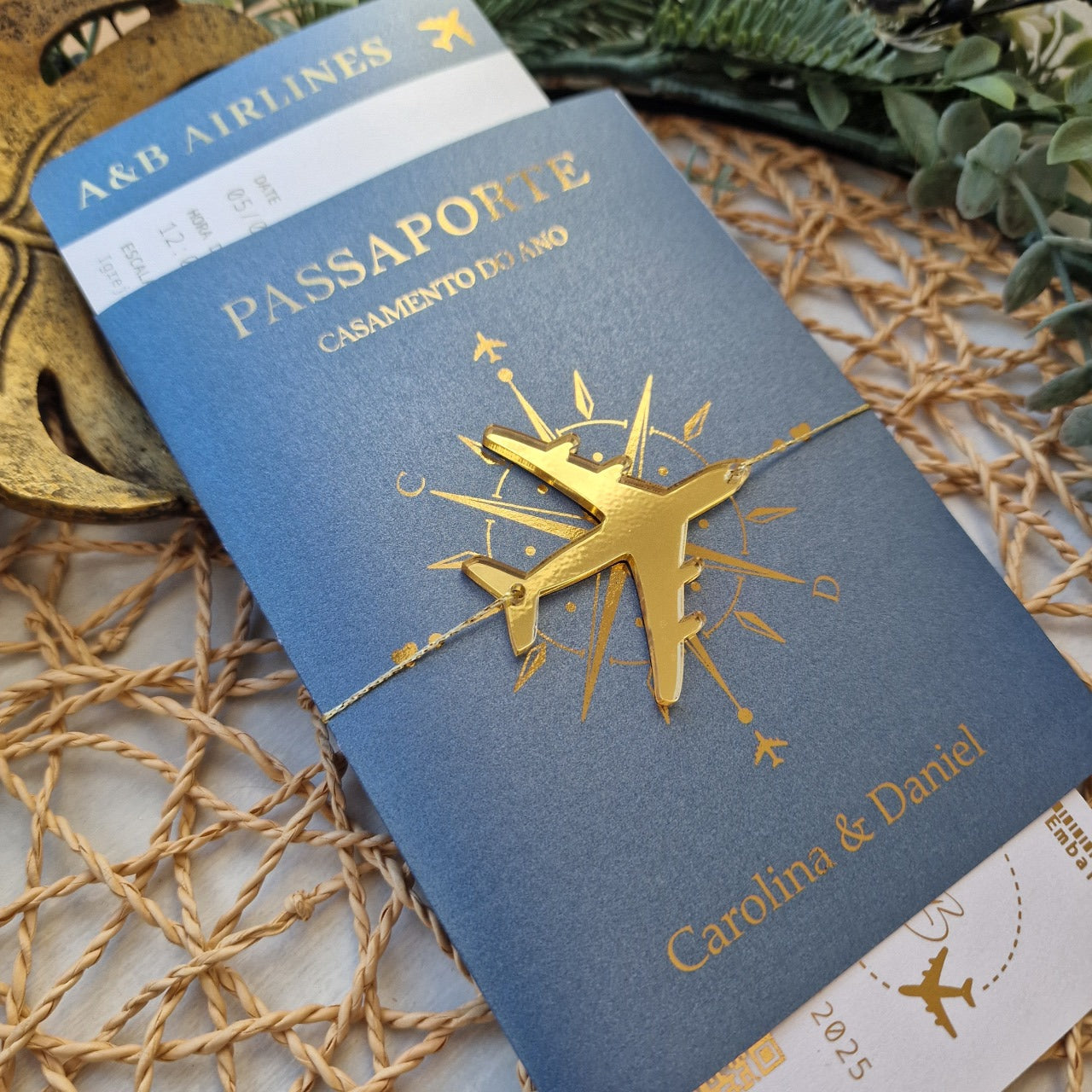 Convite viagem azul escuro