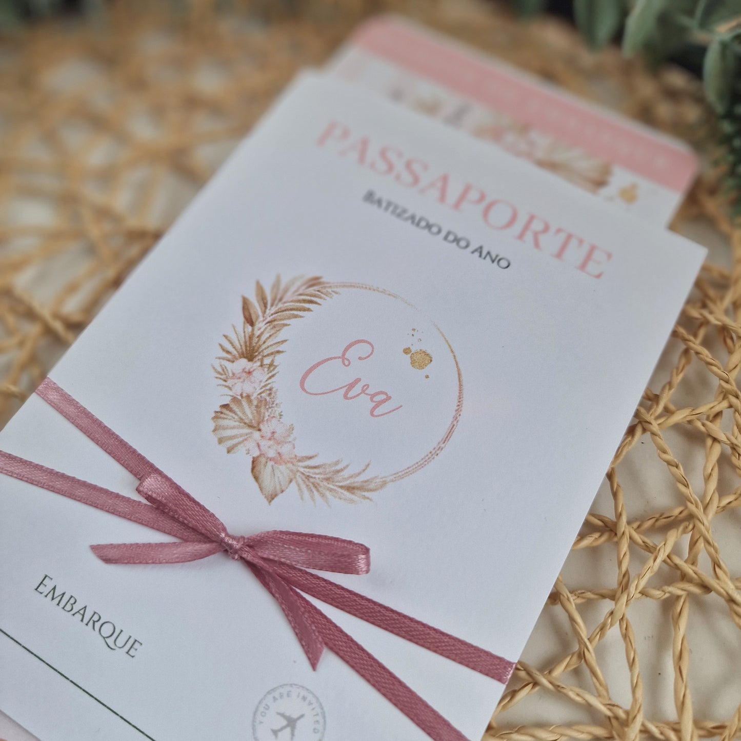 Convite passaporte Booh Chique da Eva