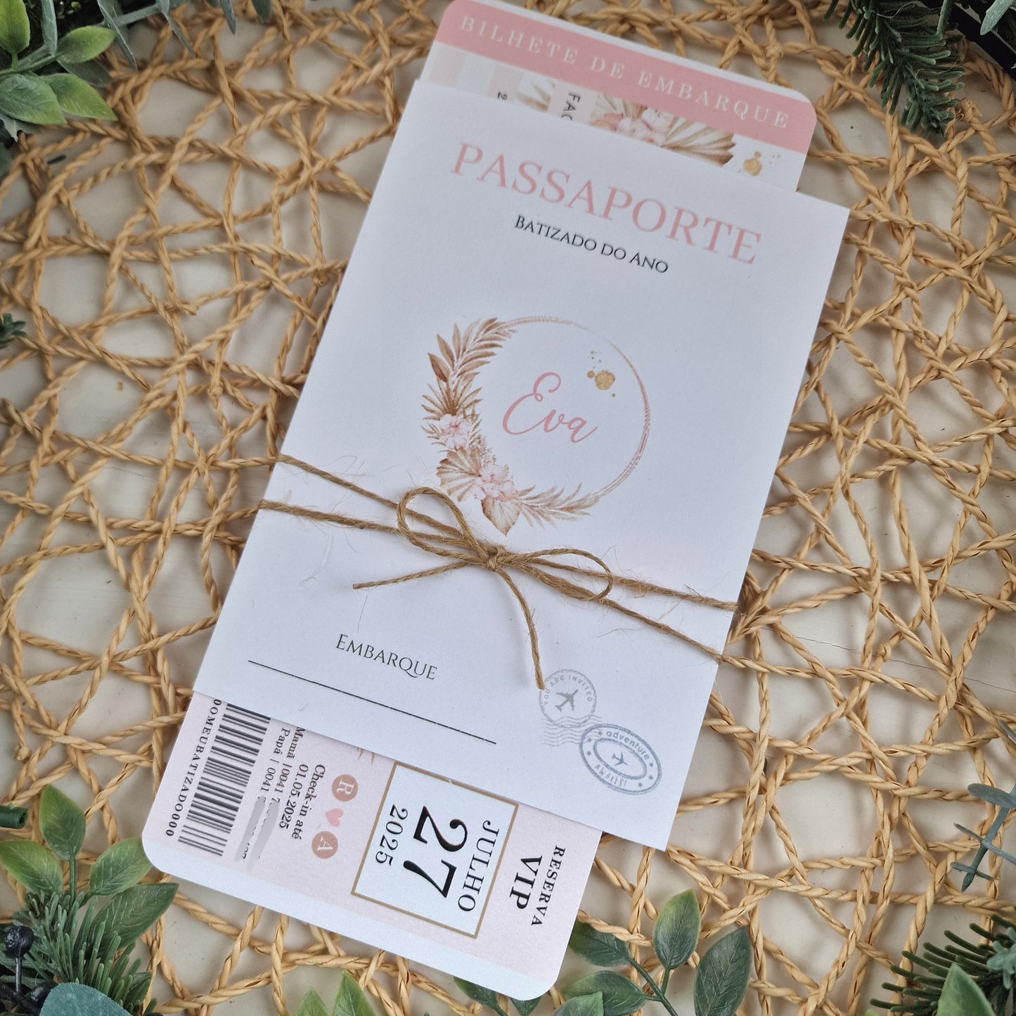 Convite passaporte Booh Chique da Eva
