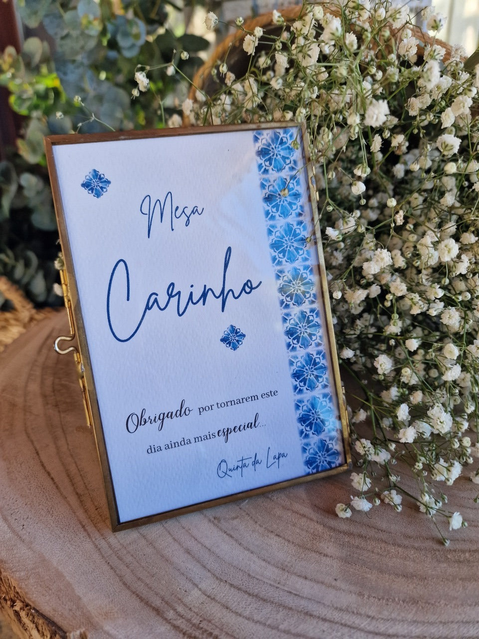 Marcadores de mesa para molduras azulejo português