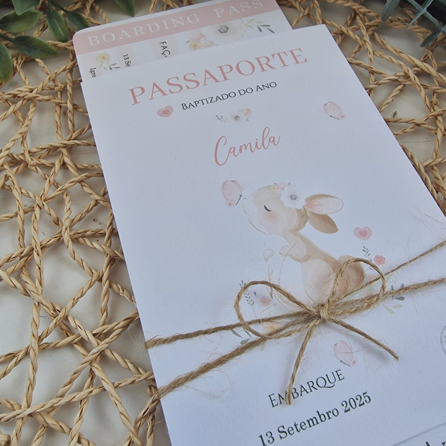 Convite passaporte da Coelhinha Camila