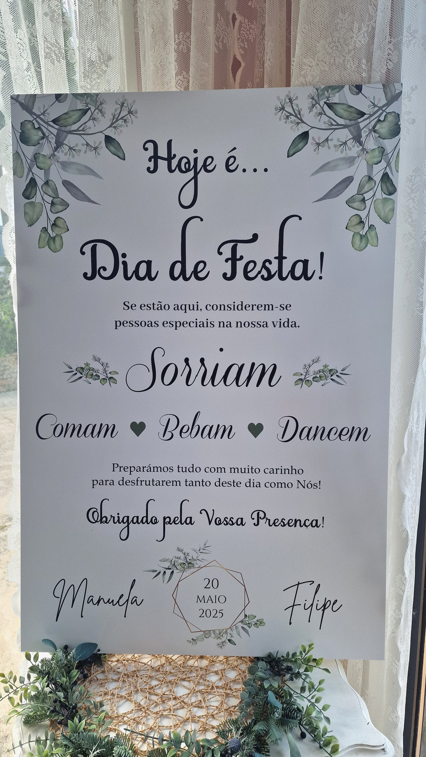 Placa de boas vindas verdes KN