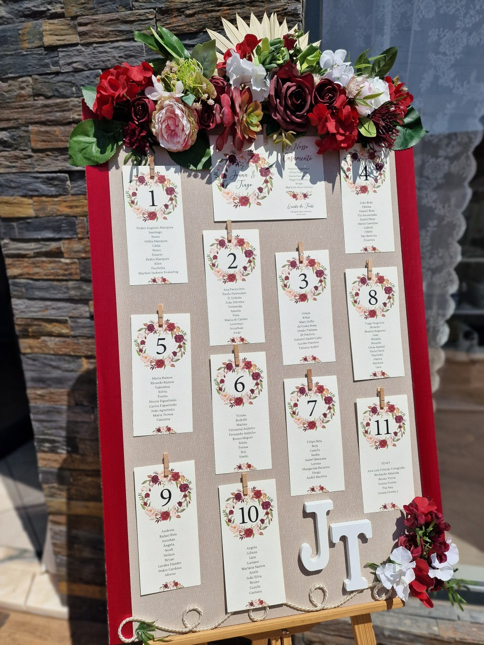Placar vintage marsala e dourado