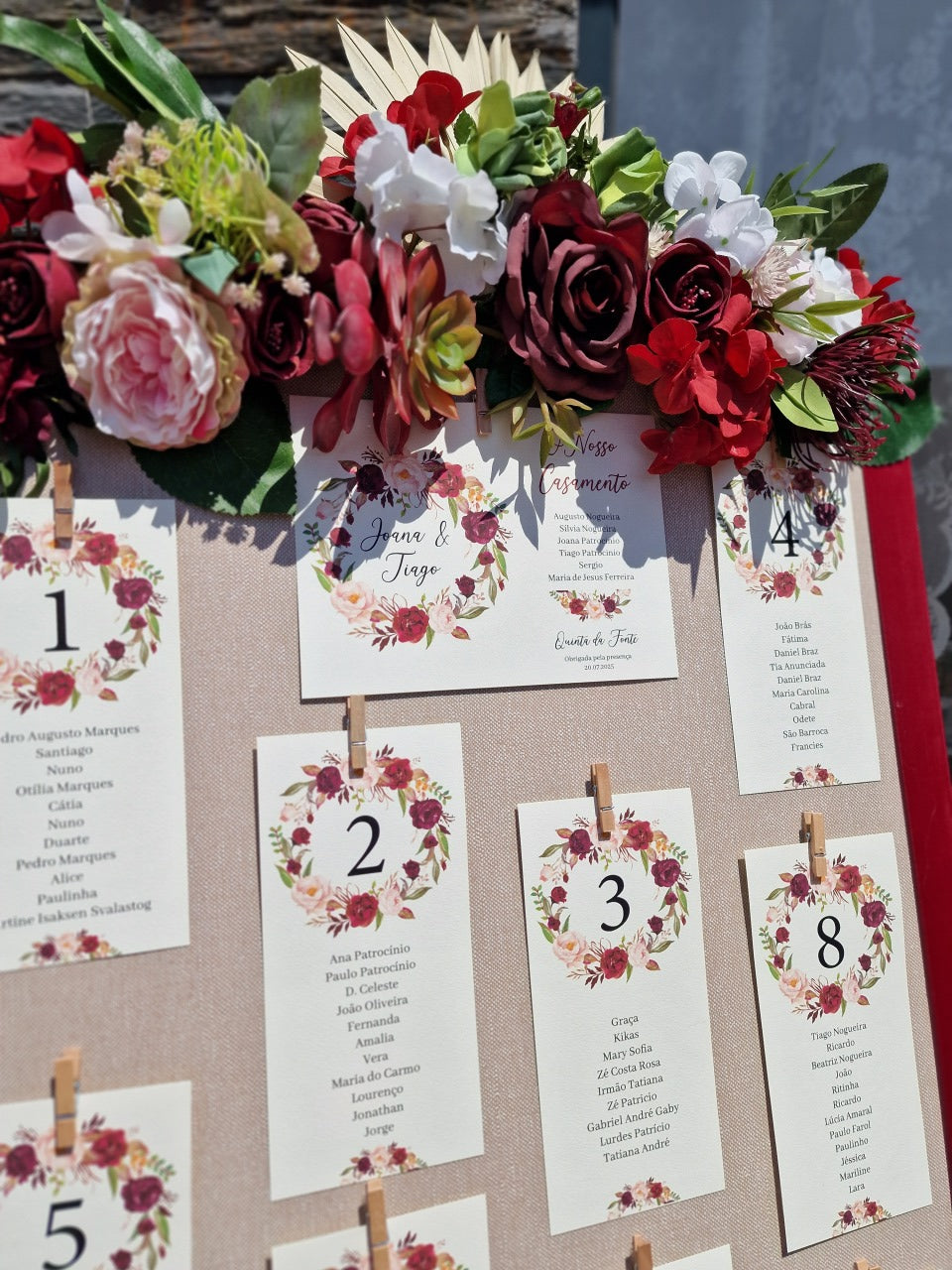 Placar vintage marsala e dourado