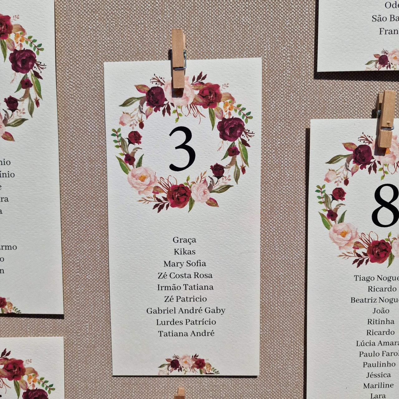 Placar vintage marsala e dourado