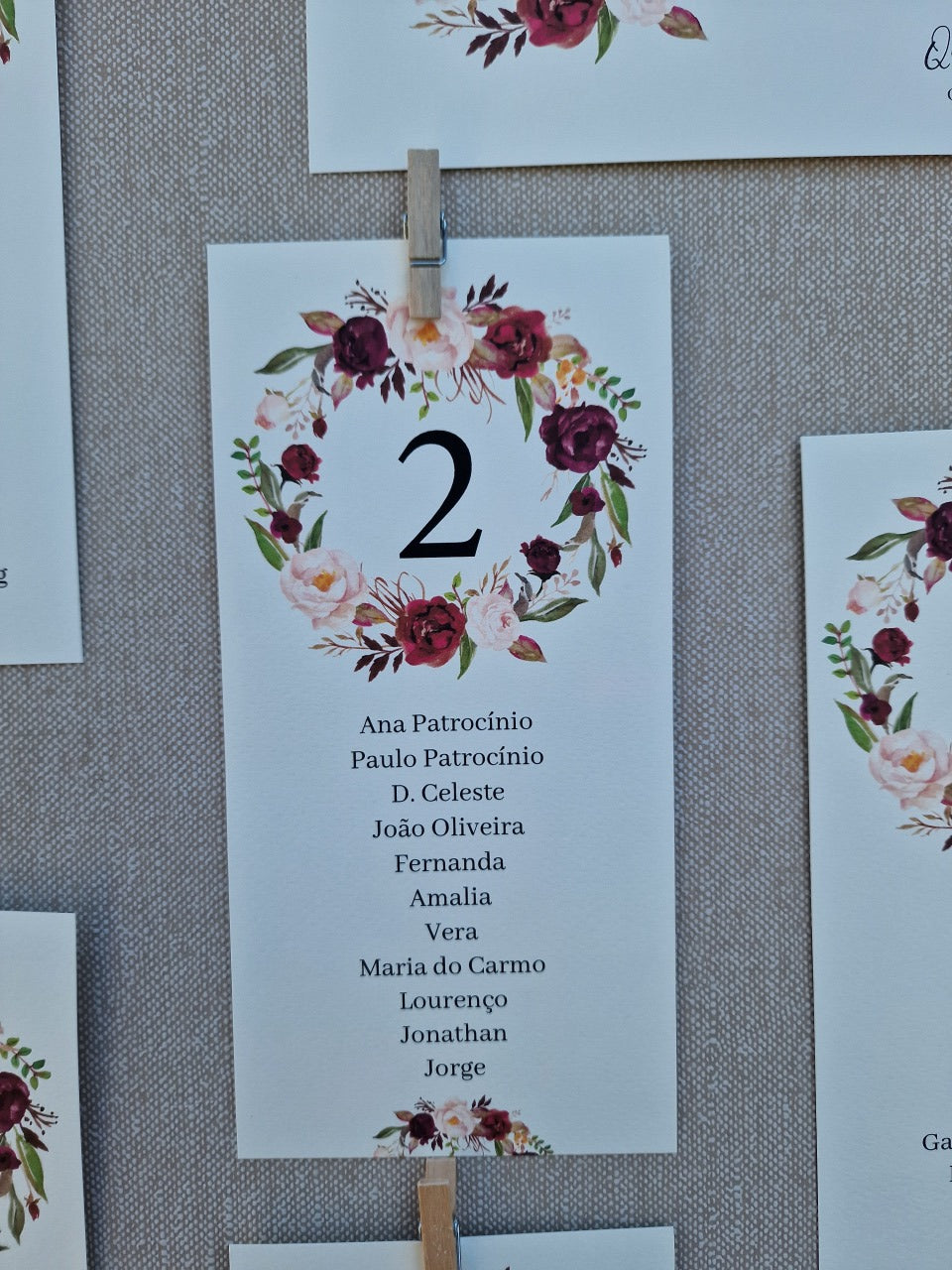 Placar vintage marsala e dourado
