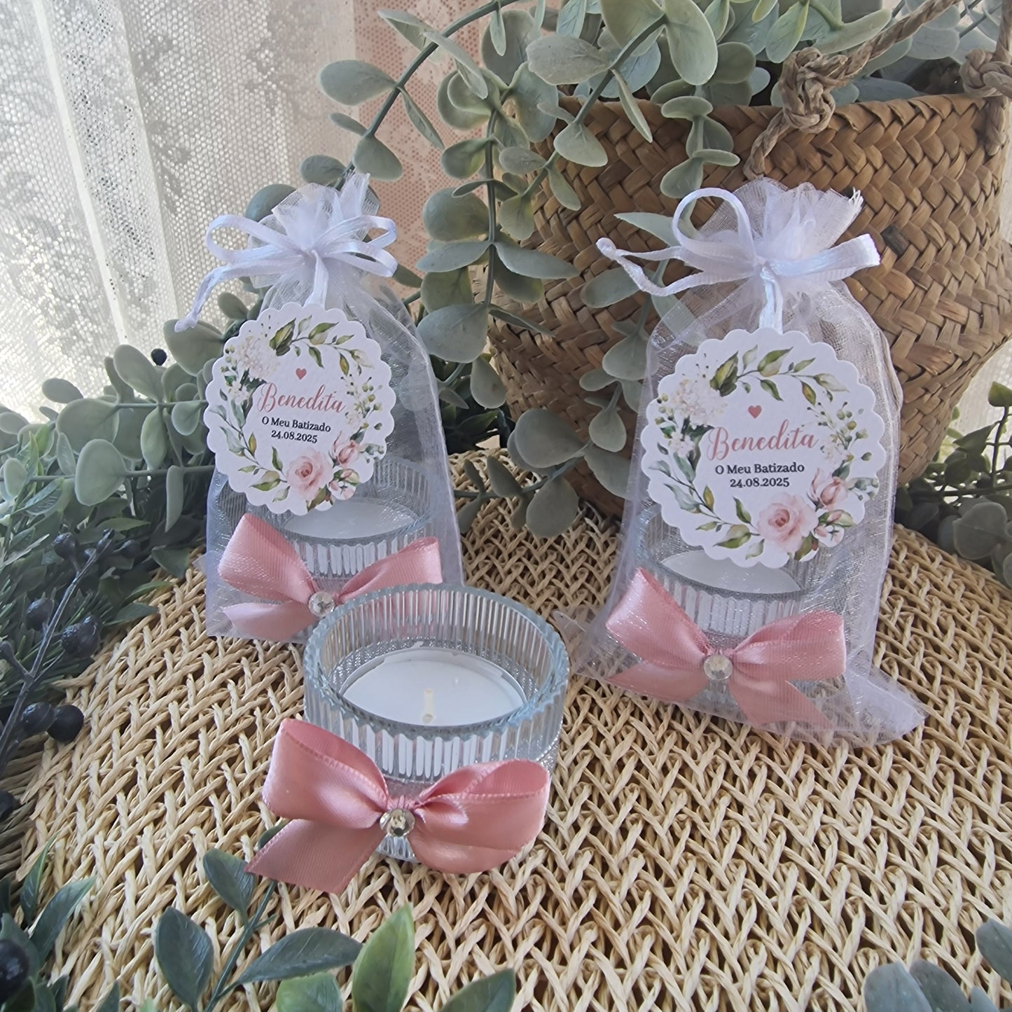 Glass Candle Base with Photo