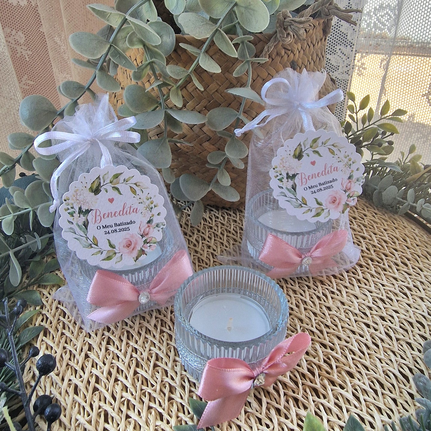 Glass Candle Base with Photo