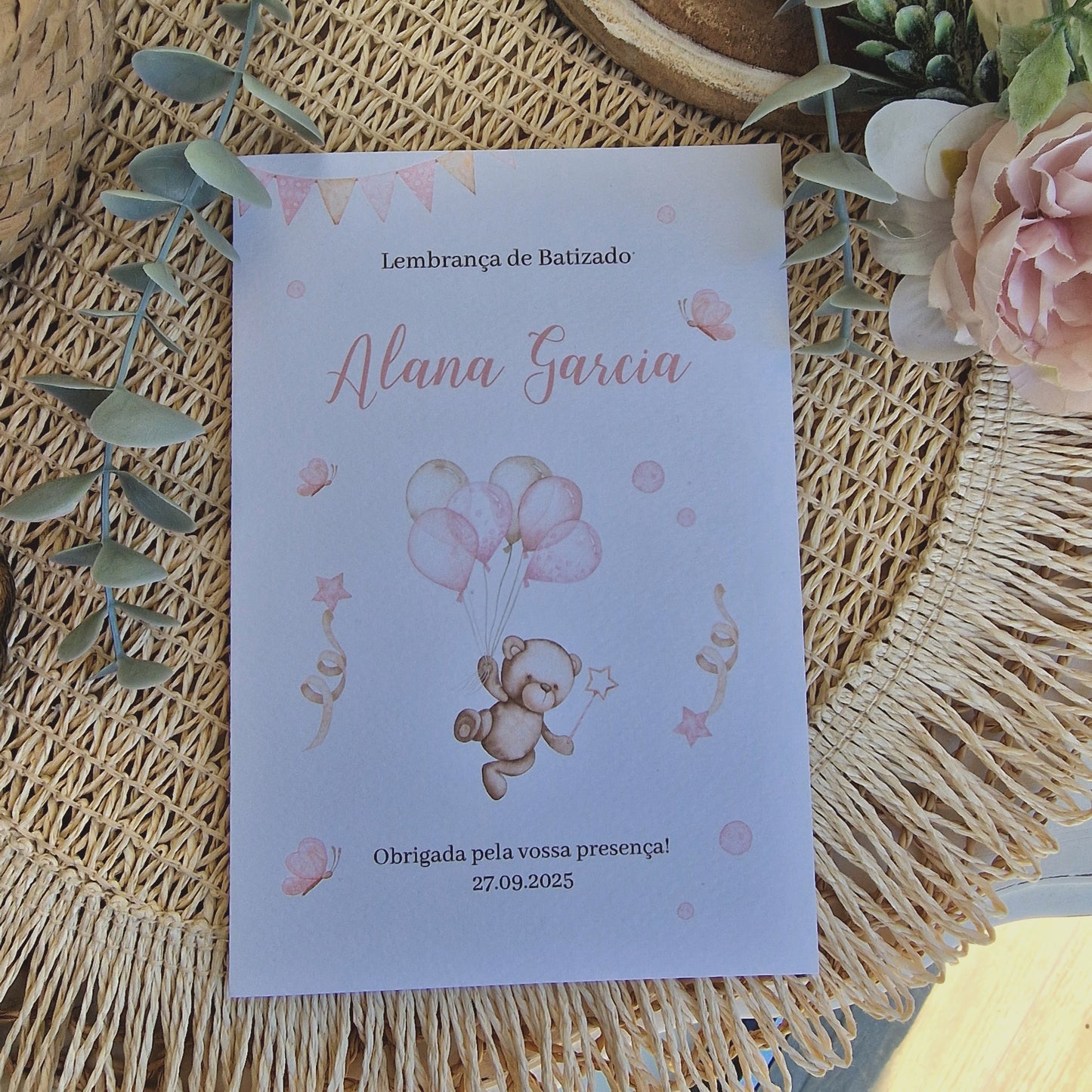 Capa para fotografias ursinha rosa