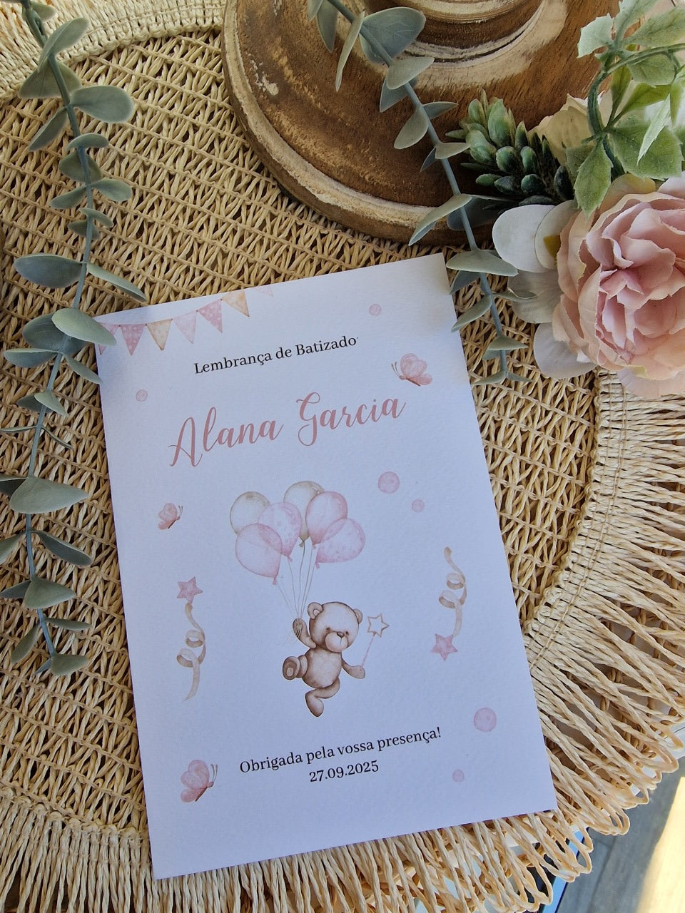 Capa para fotografias ursinha rosa