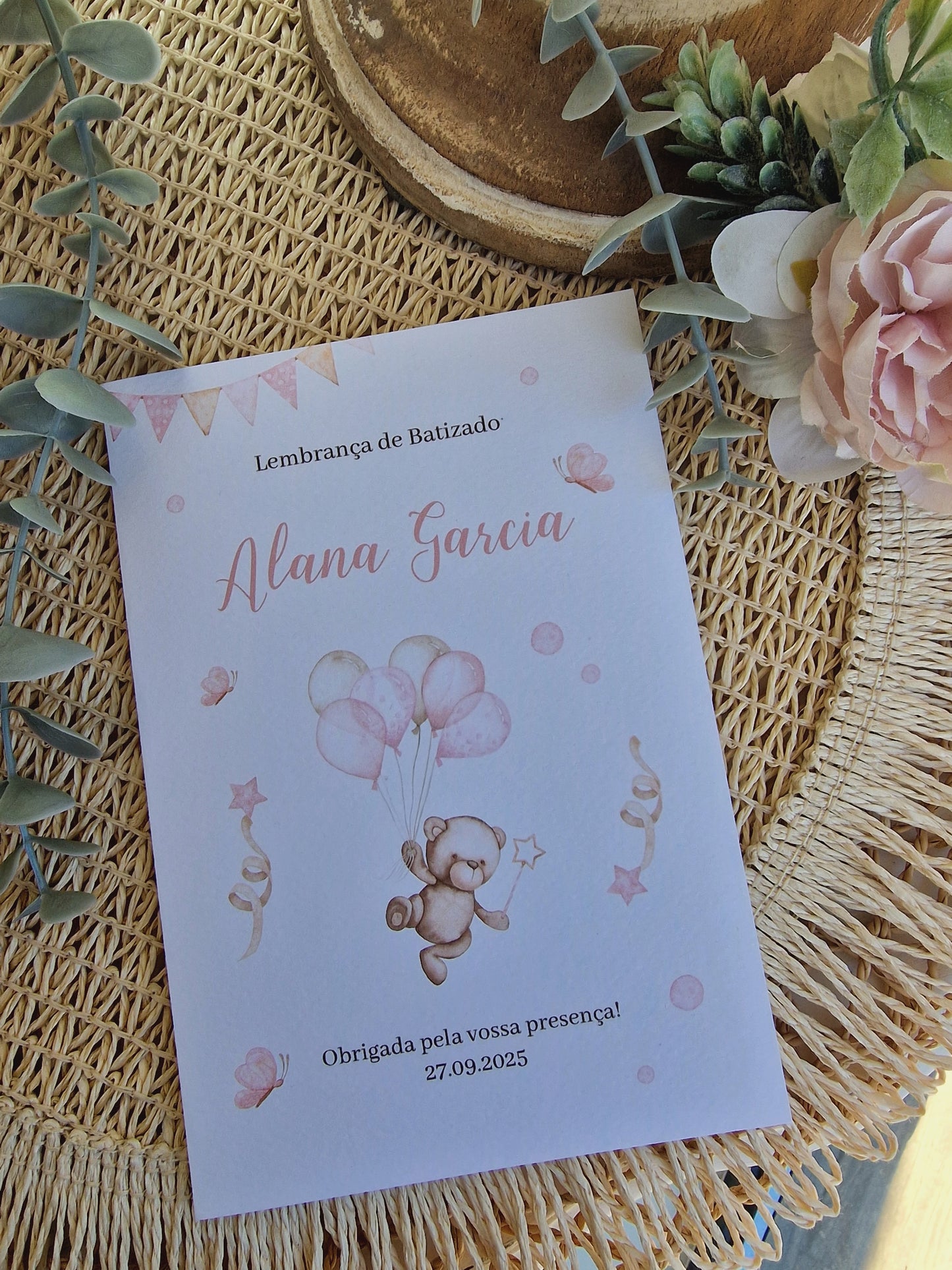 Capa para fotografias ursinha rosa