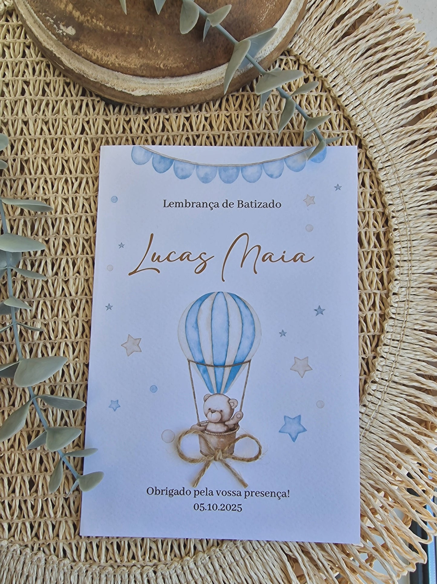 Capa para fotografias ursinho azul