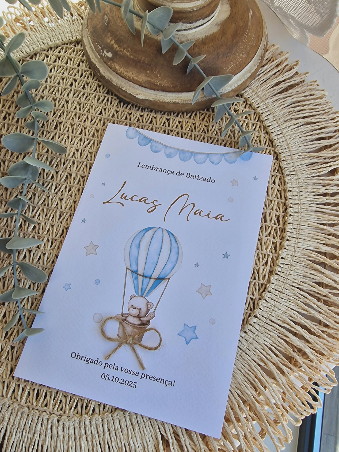 Capa para fotografias ursinho azul