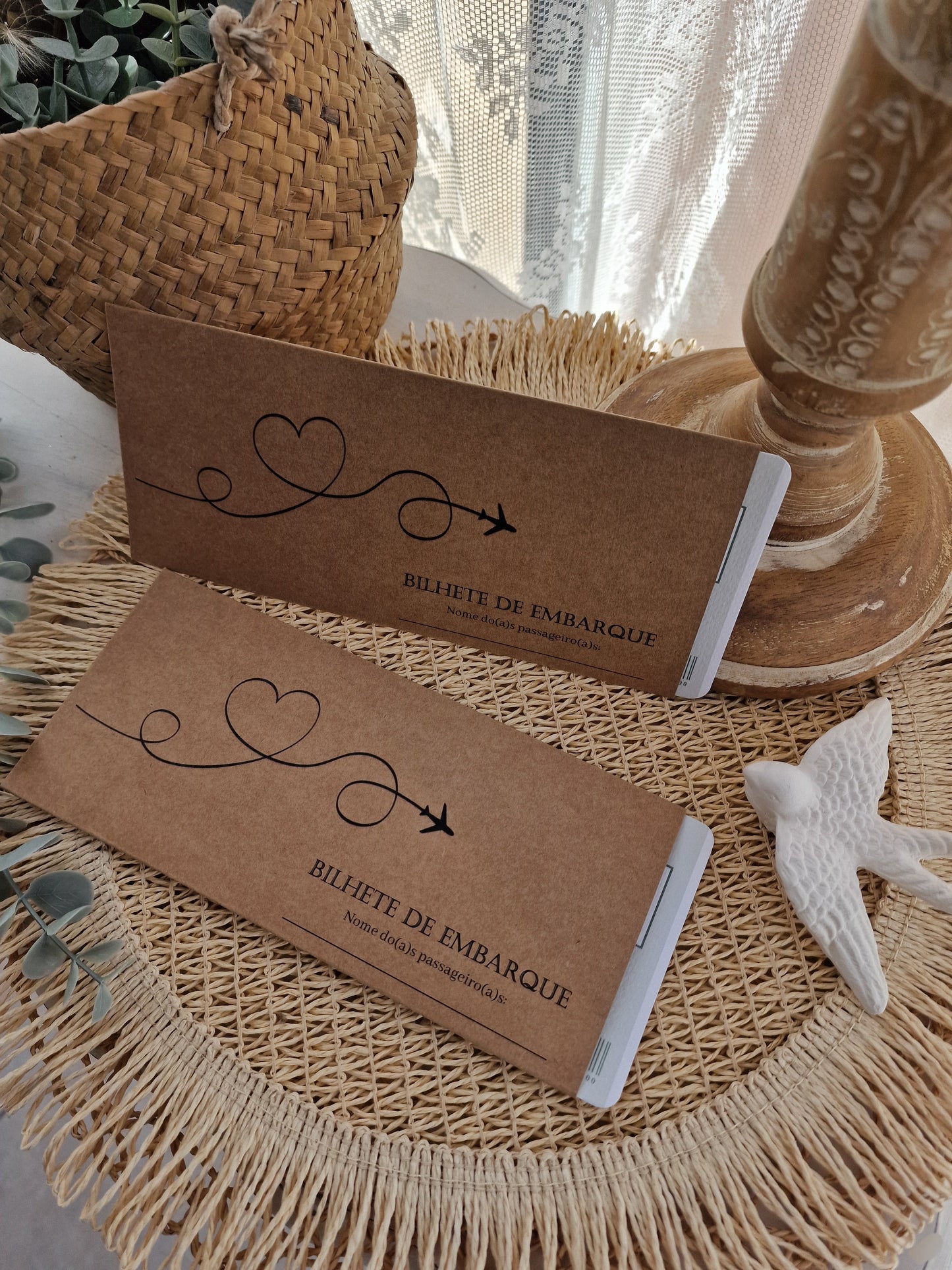 Convite Viagens verde sage and rose