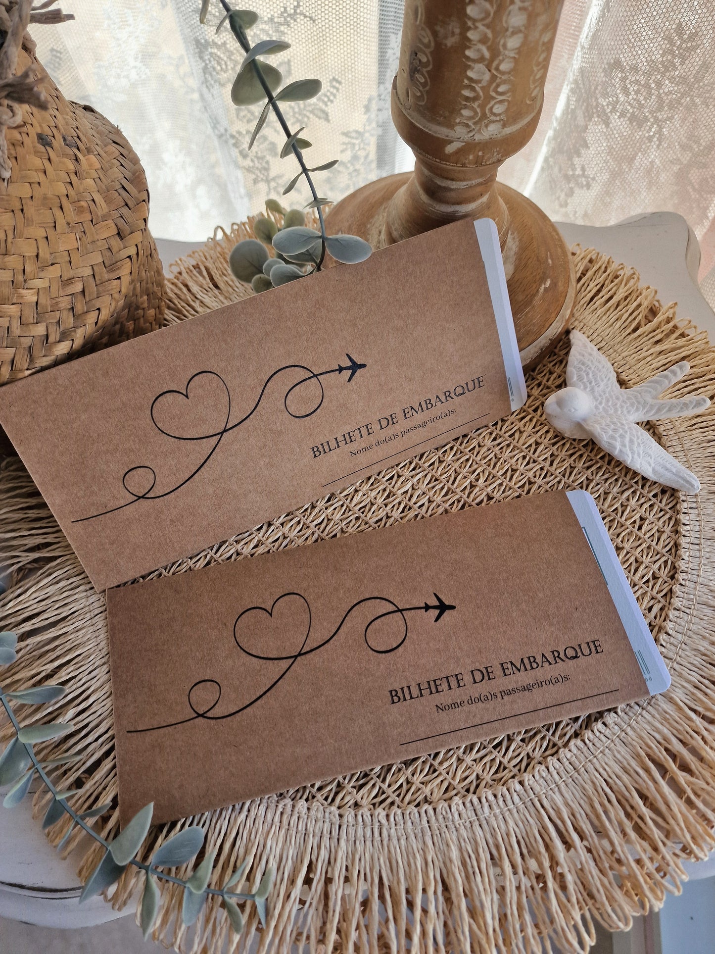 Convite Viagens verde sage and rose
