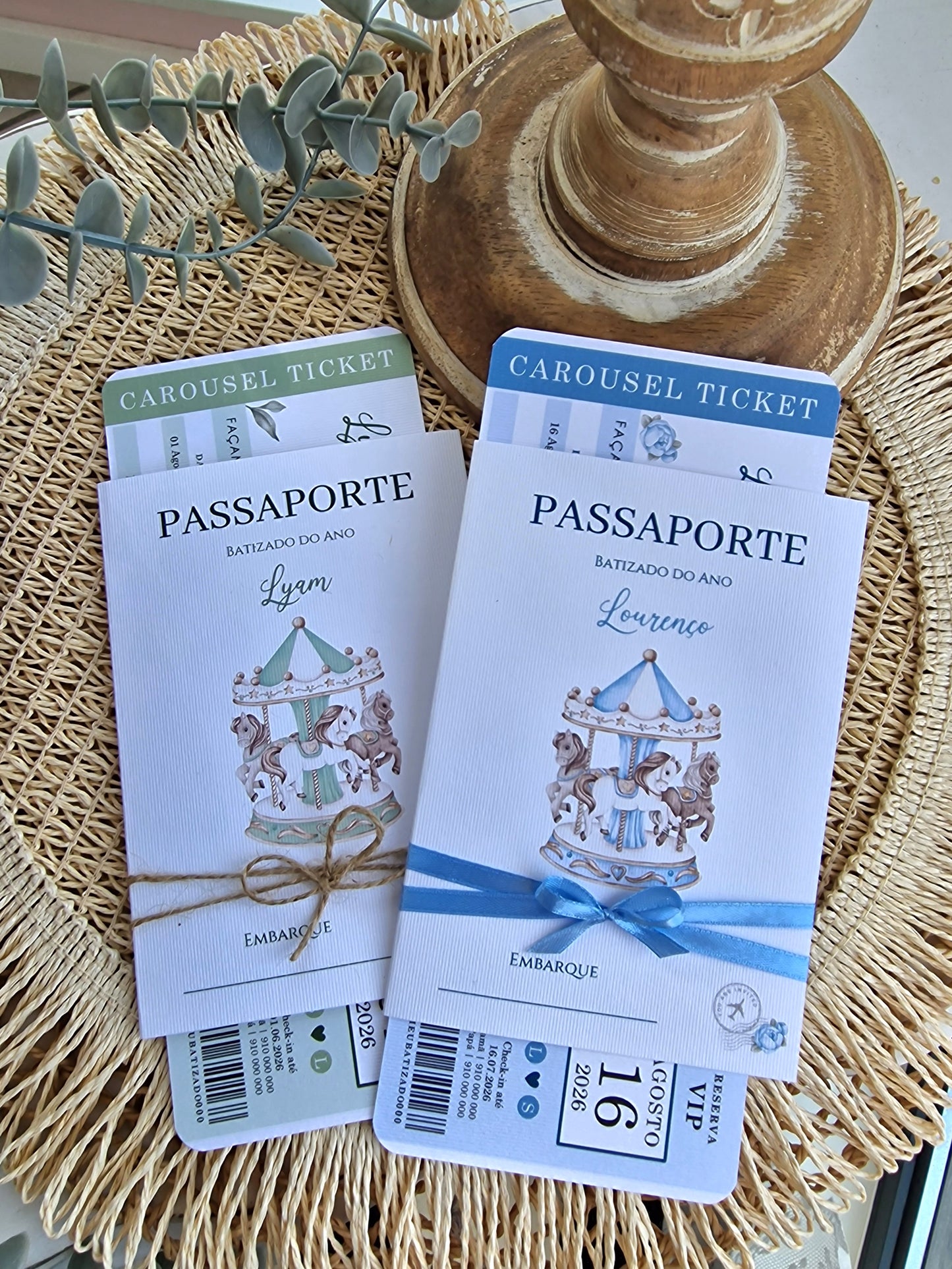 Convite passaporte cavalinho verde