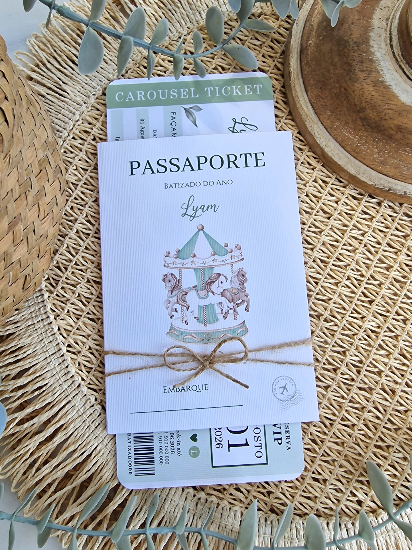 Convite passaporte cavalinho verde