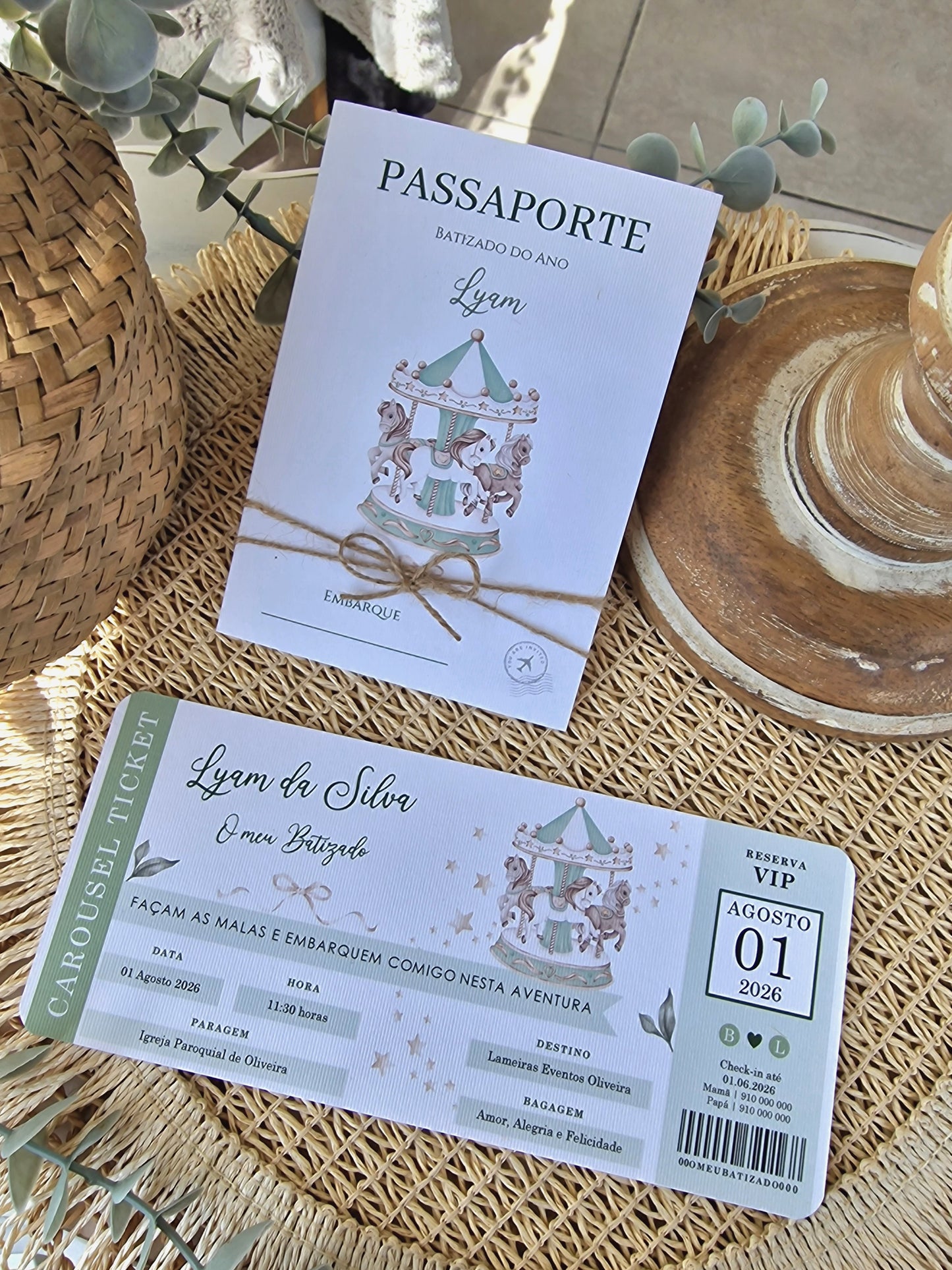 Convite passaporte cavalinho verde
