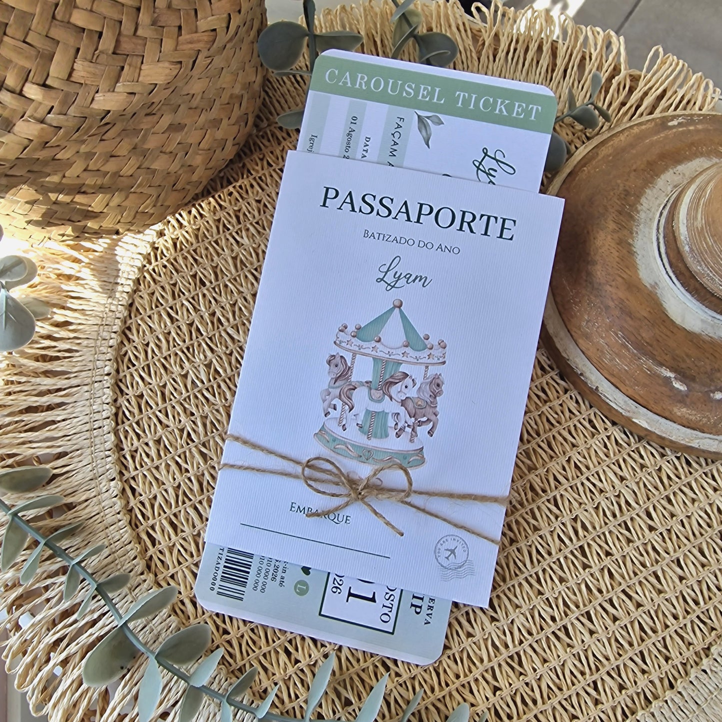 Convite passaporte cavalinho verde