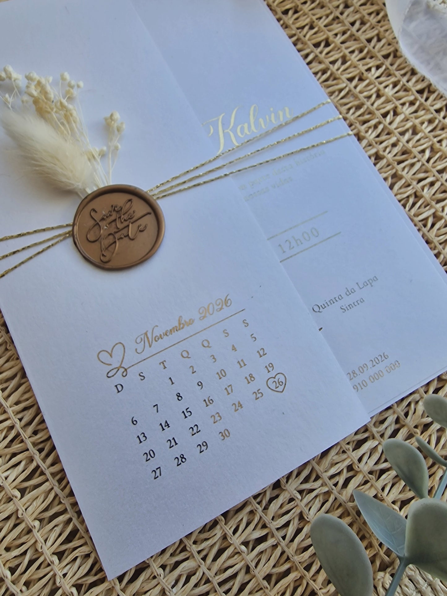 Convite calendário Leonor & Kalvin