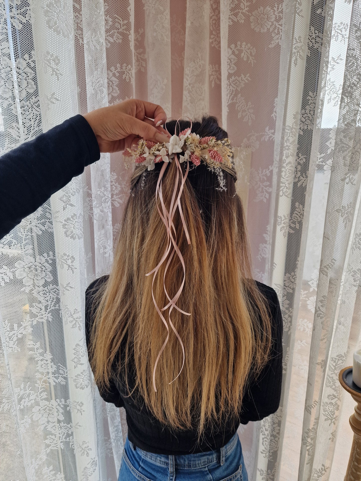 Gancho de cabelo floral booh chique