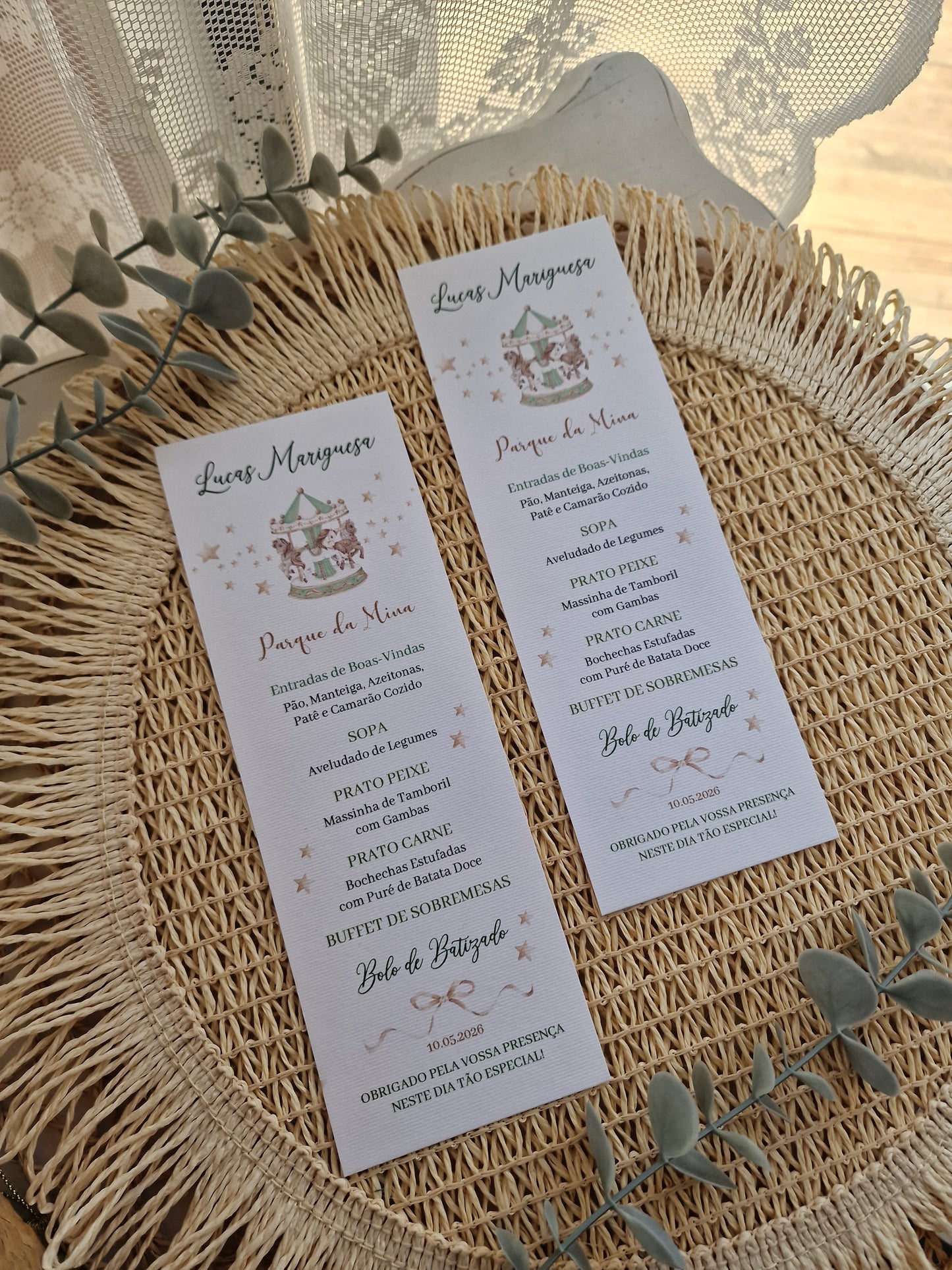 Ementa de Batizado Carrousel Verde