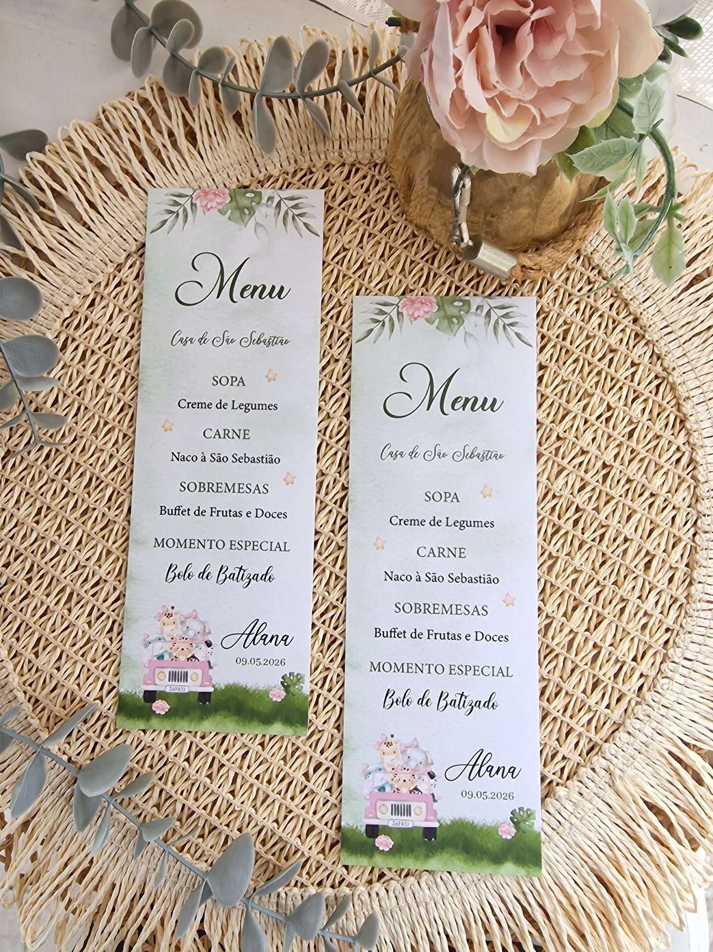 Green Safari Baptism Menu
